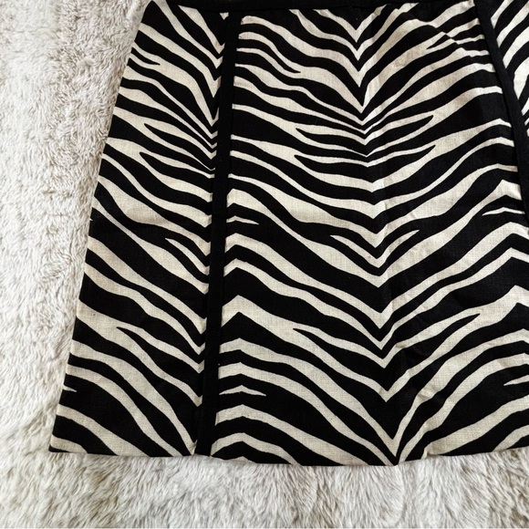 J.Crew Linen Zebra Print Skirt Size 10 - Picture 3 of 8